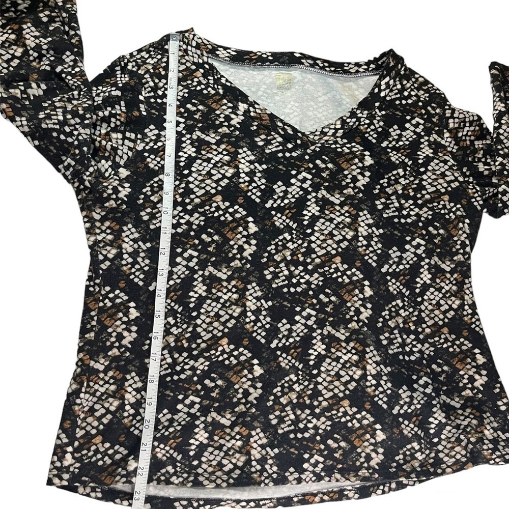Anne Klein Sport Animal Print Cotton 3/4 Sleeve Top, Size Large - Picture 11 of 12